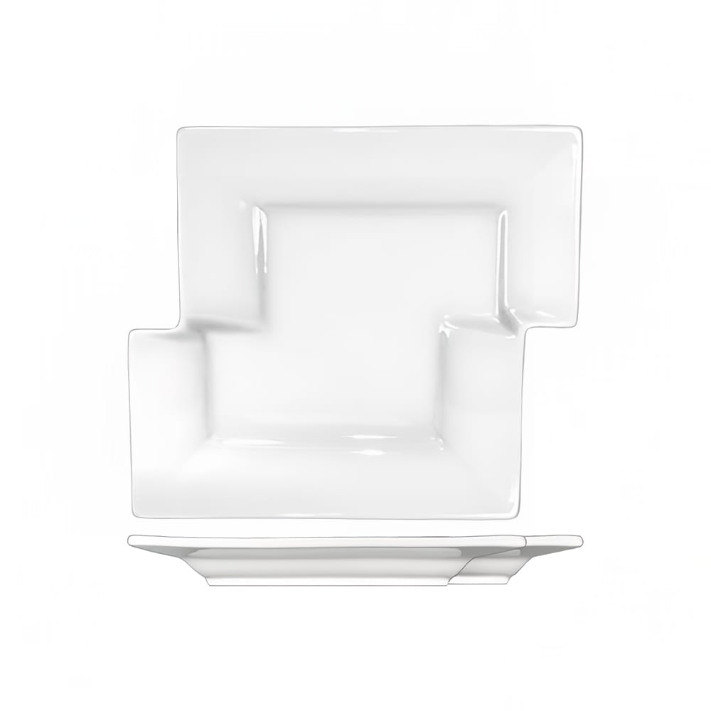 ITI Puzzle Shaped Free Form Elite™ Plate - 8 1/8" x 7 1/8", Porcelain, Bright White (EL-75)