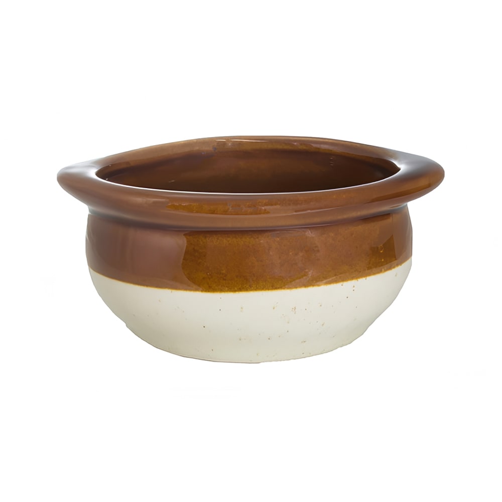 ITI 12 oz Soup Crock - Ceramic, American White/Caramel (OSC-15)