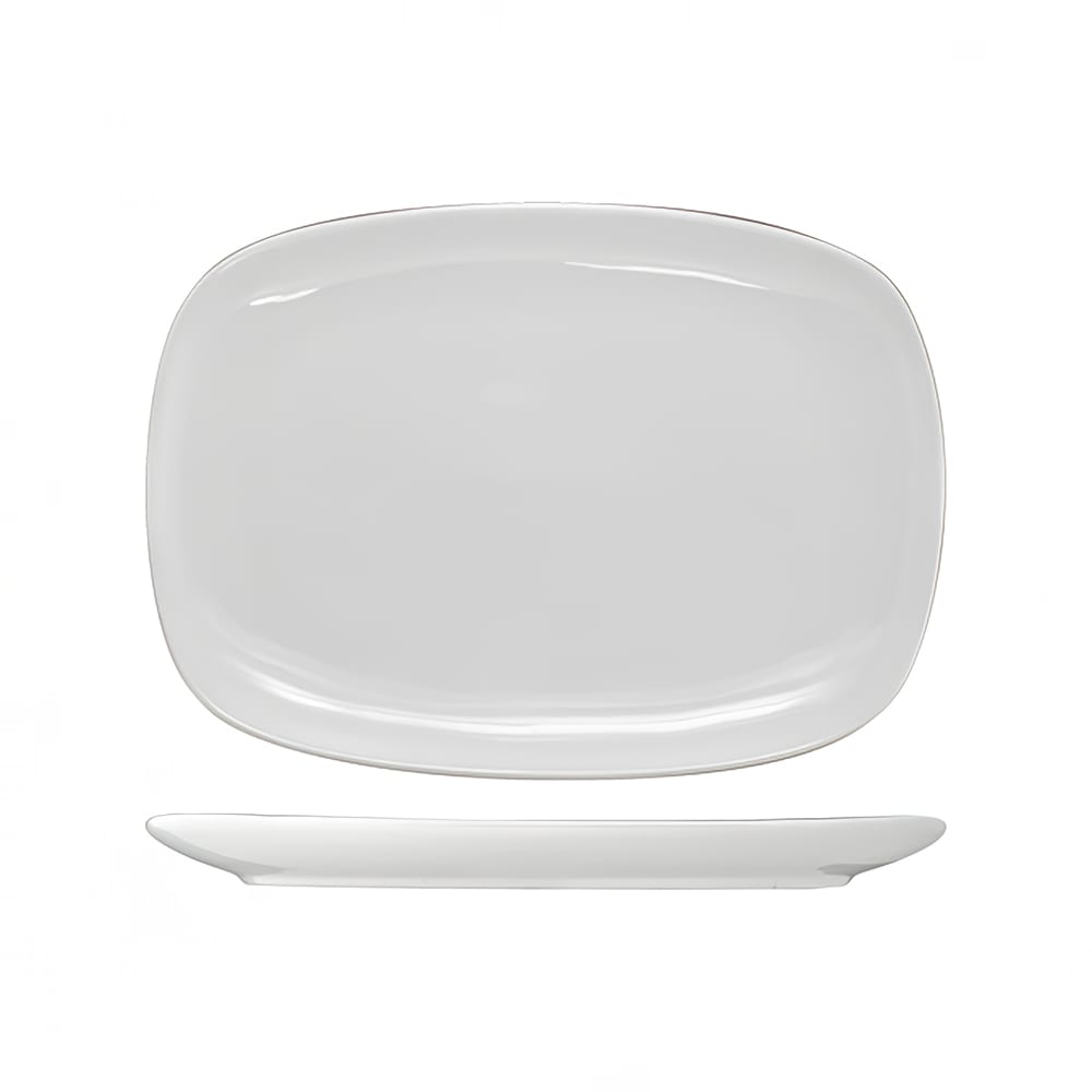 ITI 12" x 9" Rectangular Quad™ Platter - Porcelain, European White (QP-12)