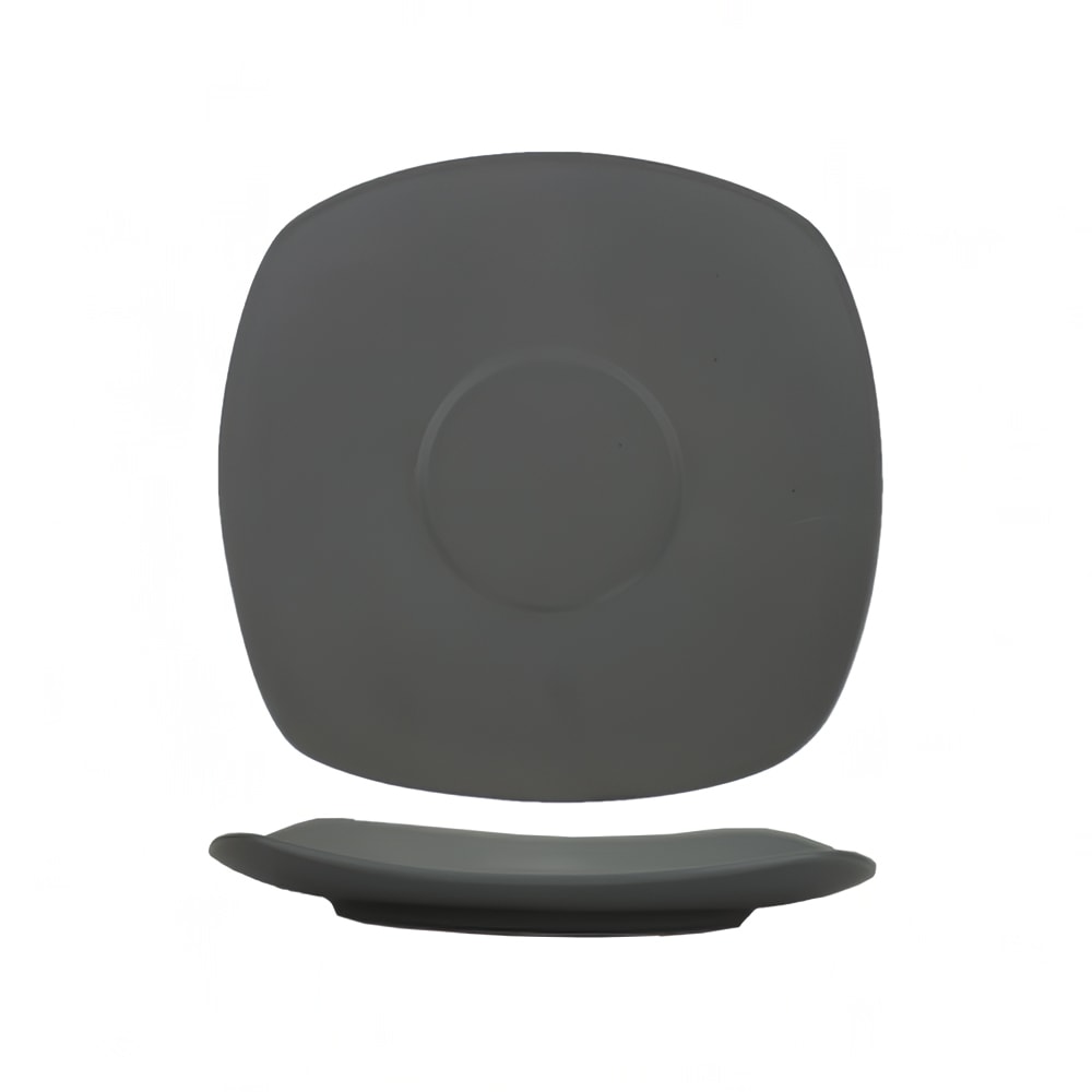 ITI 5 3/4" Square Quad™ Saucer - Porcelain, Matte Gray (QP-2-MG)