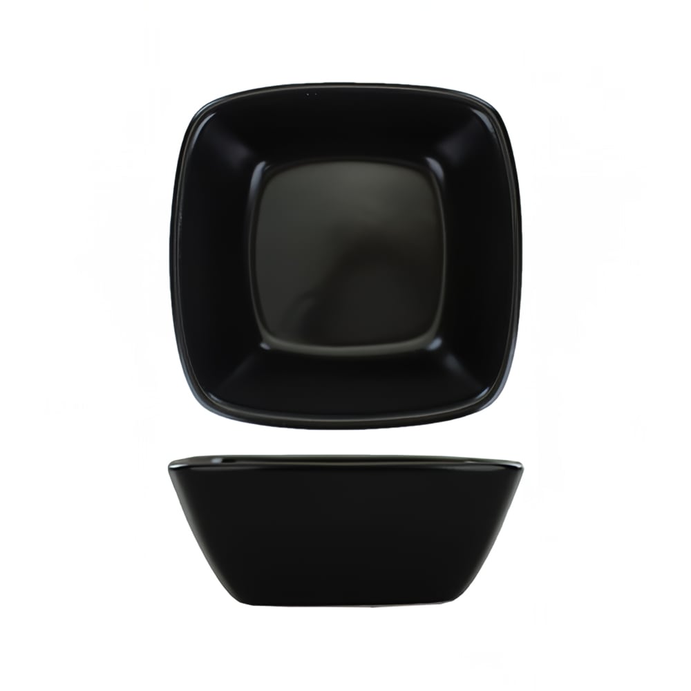 ITI 2 oz Square Quad™ Sauce Dish - Porcelain, Matte Black (QP-30-MB)