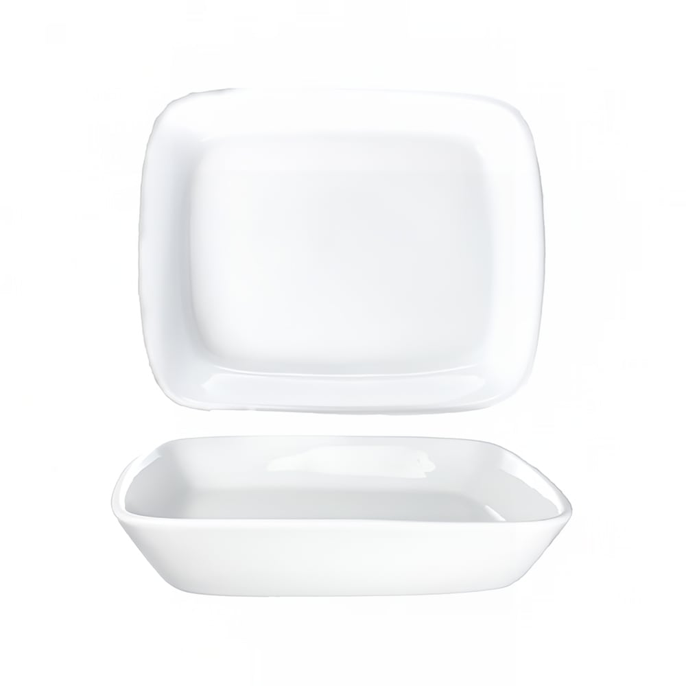 ITI 8" x 6 1/2" Rectangular Quad™ Platter - Porcelain, European White (QP-86)