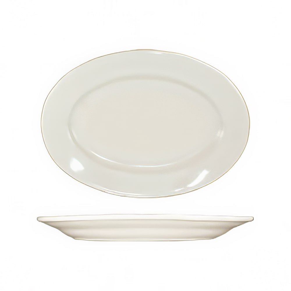 ITI 8 1/4" x 5 7/8" Oval Roma™ Platter - Ceramic, American White (RO-47)
