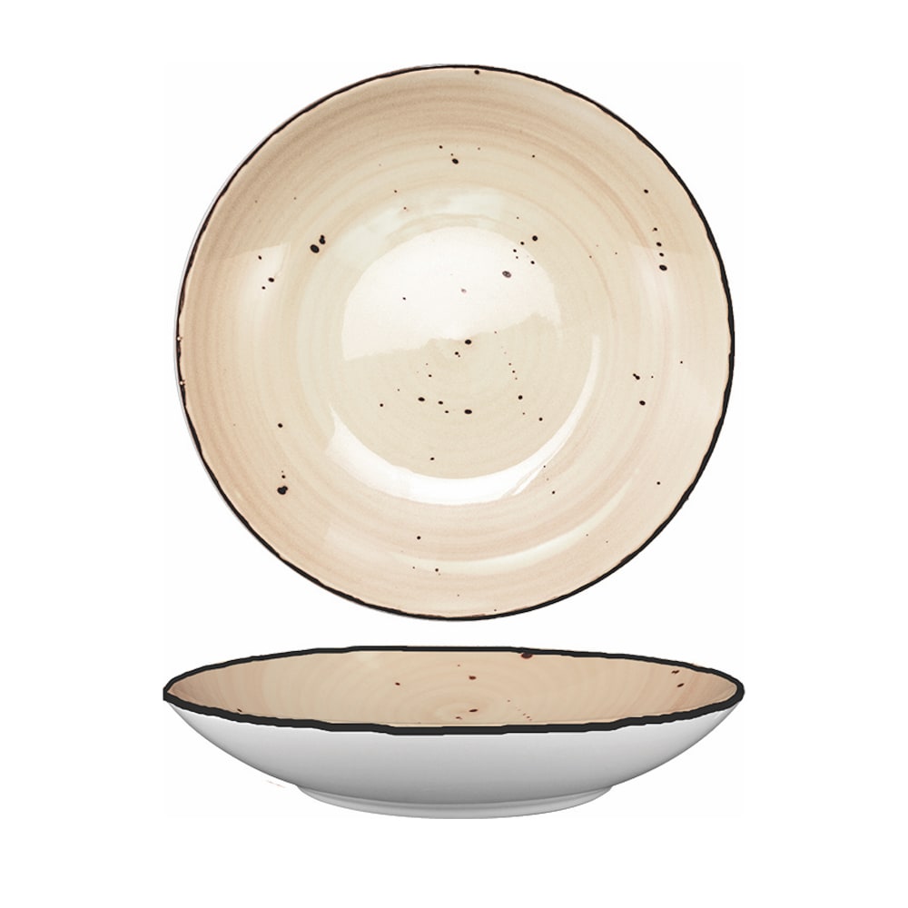 ITI 46 oz Round Rotana™ Pasta Bowl - Ceramic, Wheat (RT-110-WH)