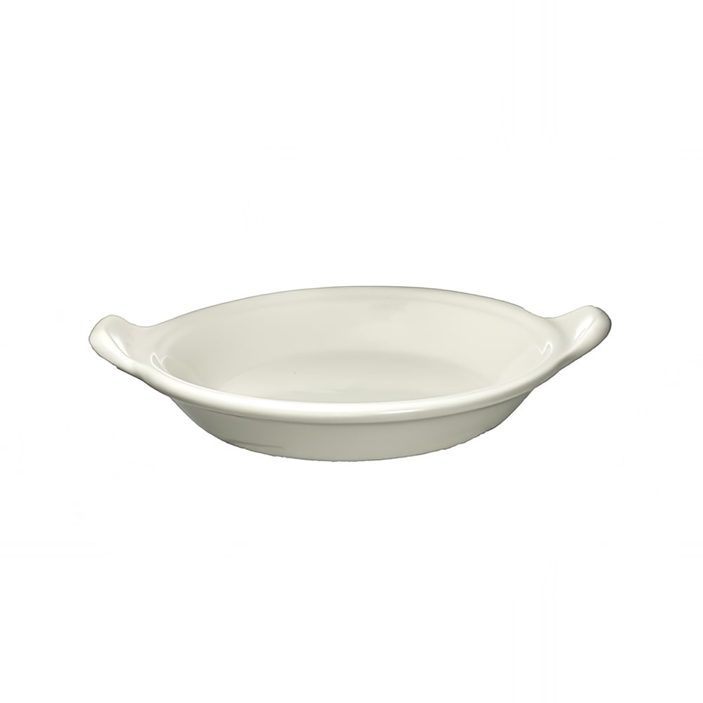 ITI 10 oz. Oval Au Gratin Egg Dish - Ceramic, American White (SEGG-655)