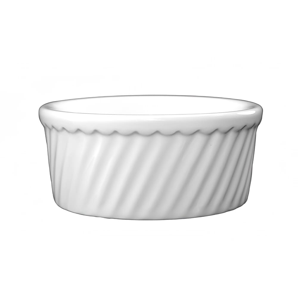 ITI 20 oz Round Soufflé Dish - Porcelain, European White (SOFS-20-EW)