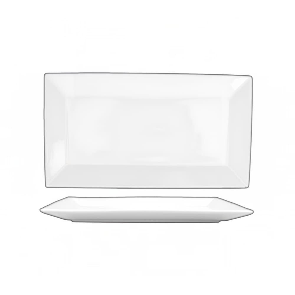 ITI 13 1/8" x 7" Rectangular Slope™ Platter - Porcelain, Bright White (SP-14)