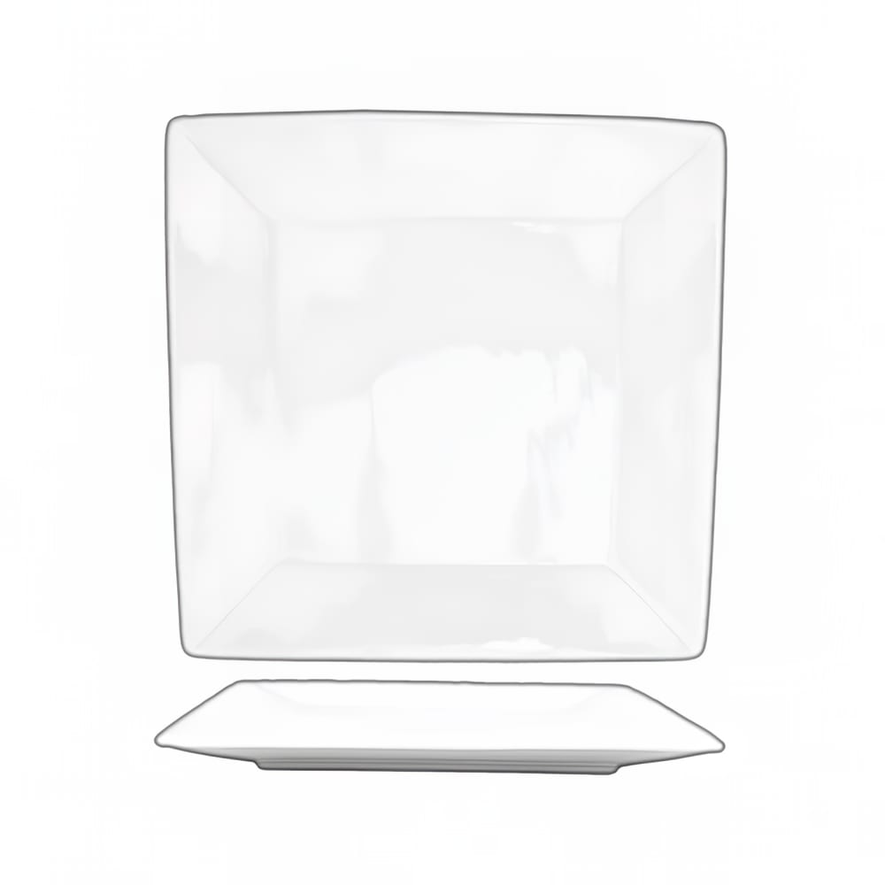 ITI 11 1/4" Square Slope™ Plate - Porcelain, Bright White (SP-20)