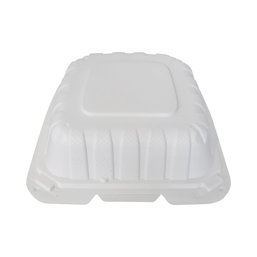 ITI Square 1-Compartment Hinged Container 6"x 6" x 3" - Plastic, White (TG-PM-66)