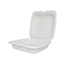 ITI Square 1-Compartment Hinged Container 9"x 9" x 3" - Plastic, White (TG-PM-99) thumbnail 2