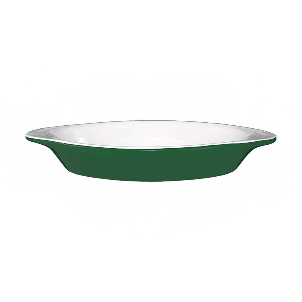 ITI 8 oz. Oval, Welsh Rarebit - Stoneware, Green/European White (WRO-8-EW-G)
