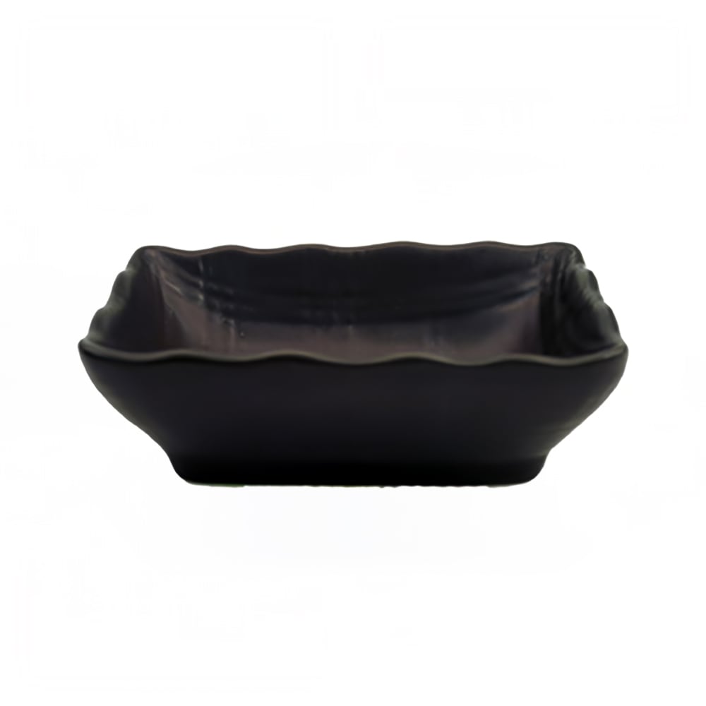 CAC Rectangular Japanese Style Sauce Dish - 3 1/4" x 2 1/2" Ceramic, Black (666-32-BLK)