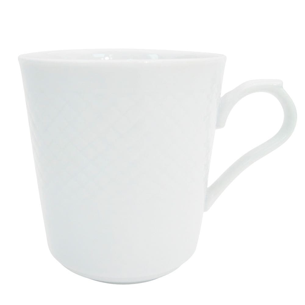 CAC 8 oz Boston Mug - Embossed Porcelain, Super White (BST17)