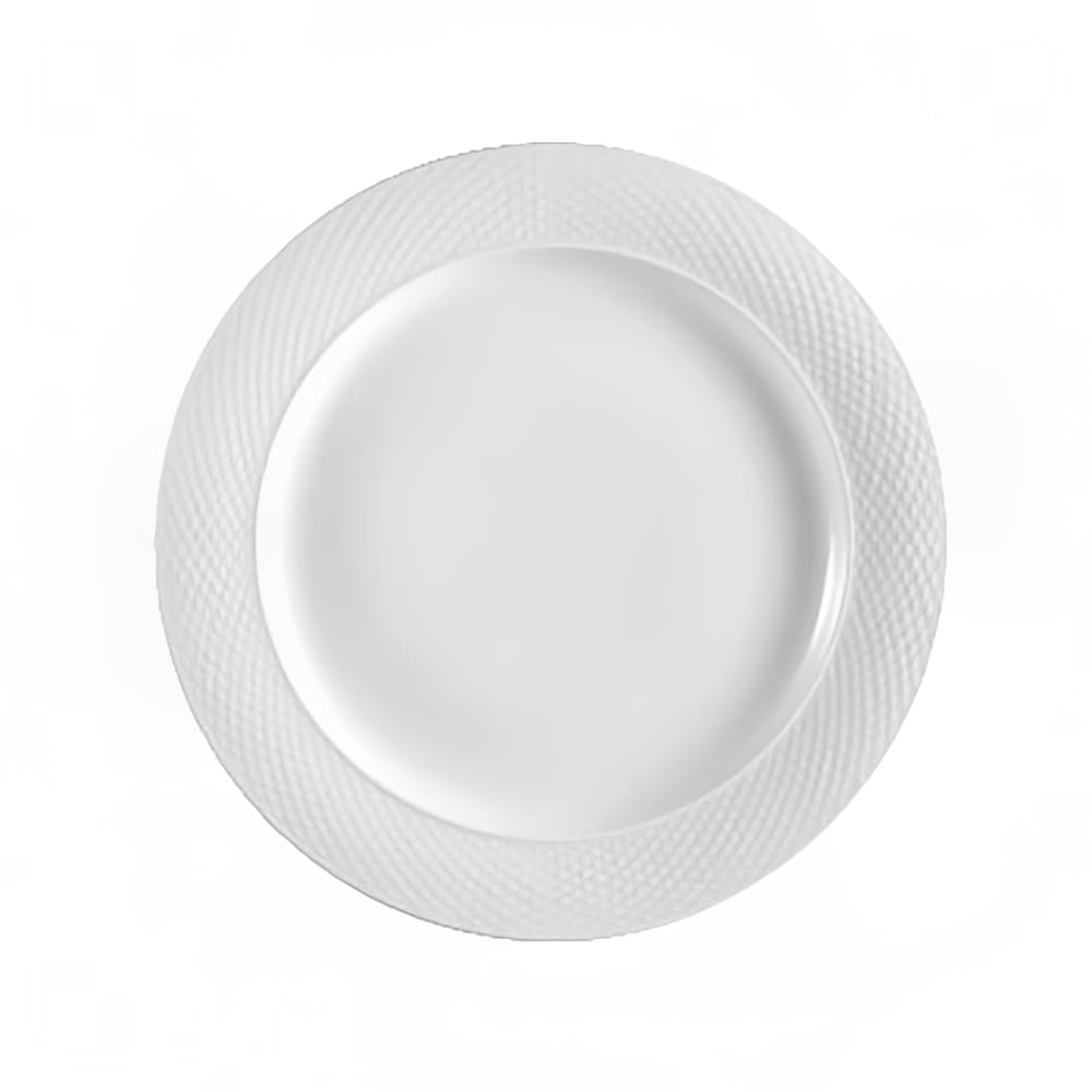CAC 6 1/2" Round Boston Bread Plate - Embossed Porcelain, Super White (BST6)