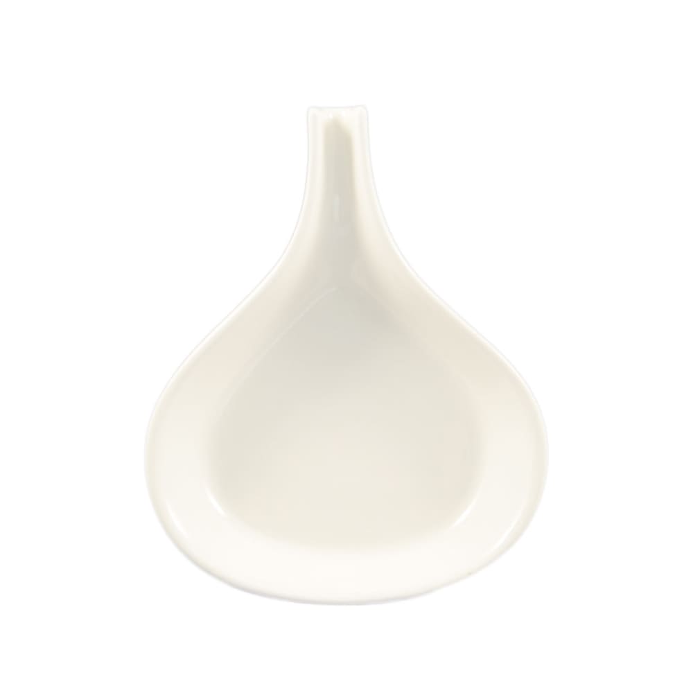 CAC White Coupe/Sheer Fry Pan Server, Festiware, Pear-Shaped (FP-18-W)