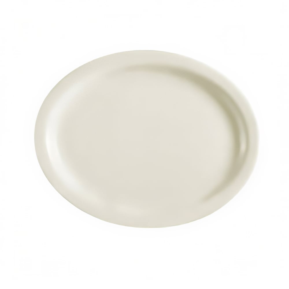 CAC 9 1/2" x 7 1/4" Oval American White Narrow Rim Platter, NRC (NRC-12)