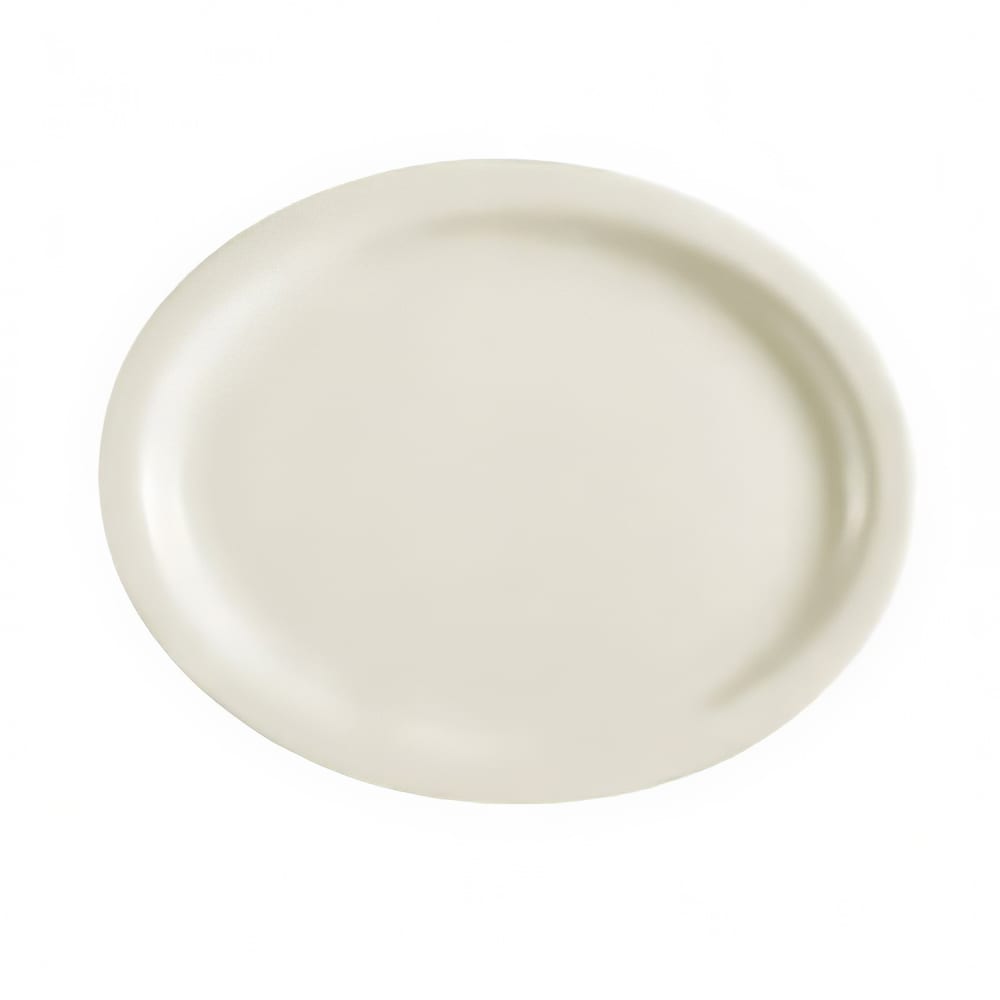 CAC 11 1/2" x 9" Oval American White Narrow Rim Platter, NRC (NRC-13)