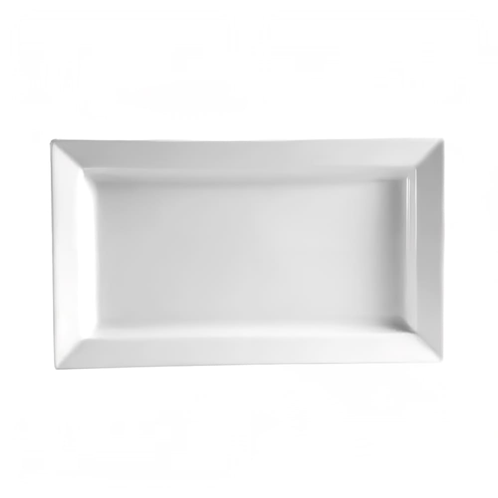 CAC 14" x 7" Rectangular Princesquare Platter - Porcelain, Super White (PNS-41)
