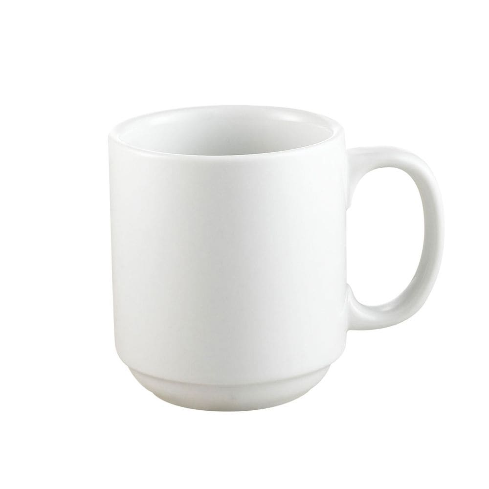 CAC 10 oz Prime Mug - Stacking, Porcelain, Super White (PRM10P)