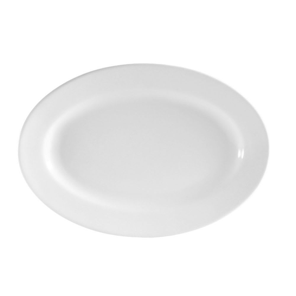 CAC 16" x 10 7/8" Oval Platter - 16" x 10 7/8", Porcelain, Super White (RCN-61)