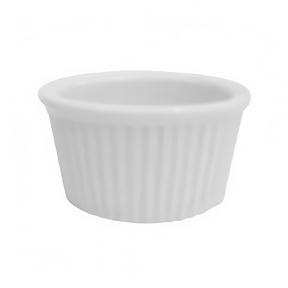 CAC 2 3/4 oz RKF Ramekin - Fluted, Porcelain, Super White (RKF234W)
