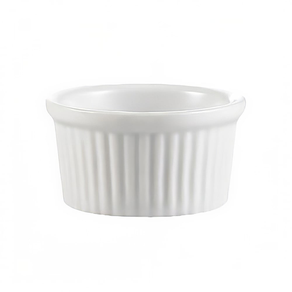 CAC 3 oz RKF Ramekin - Fluted, Porcelain, Super White (RKF3W)