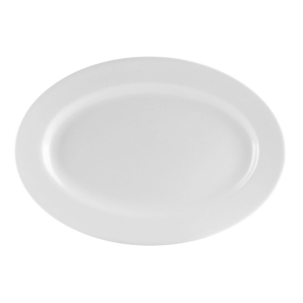 CAC 13" x 7 5/8" Oval Universal Platter - Porcelain, Super White (UVS-14)