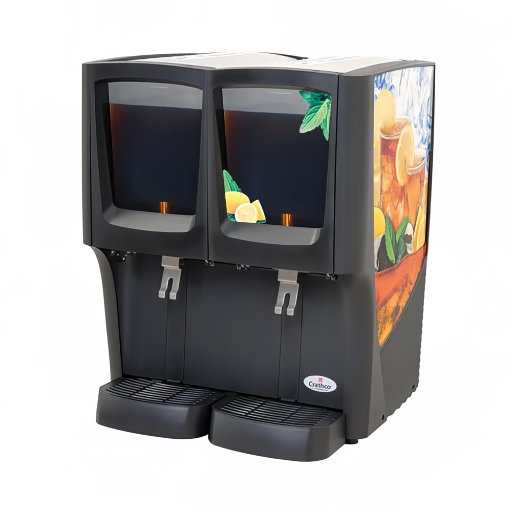 Crathco C-2D-16 Refrigerated Drink Dispenser w/ (2) 5 gal Bowls, Pre Mix, Iced Tea Merchandising, 120v
