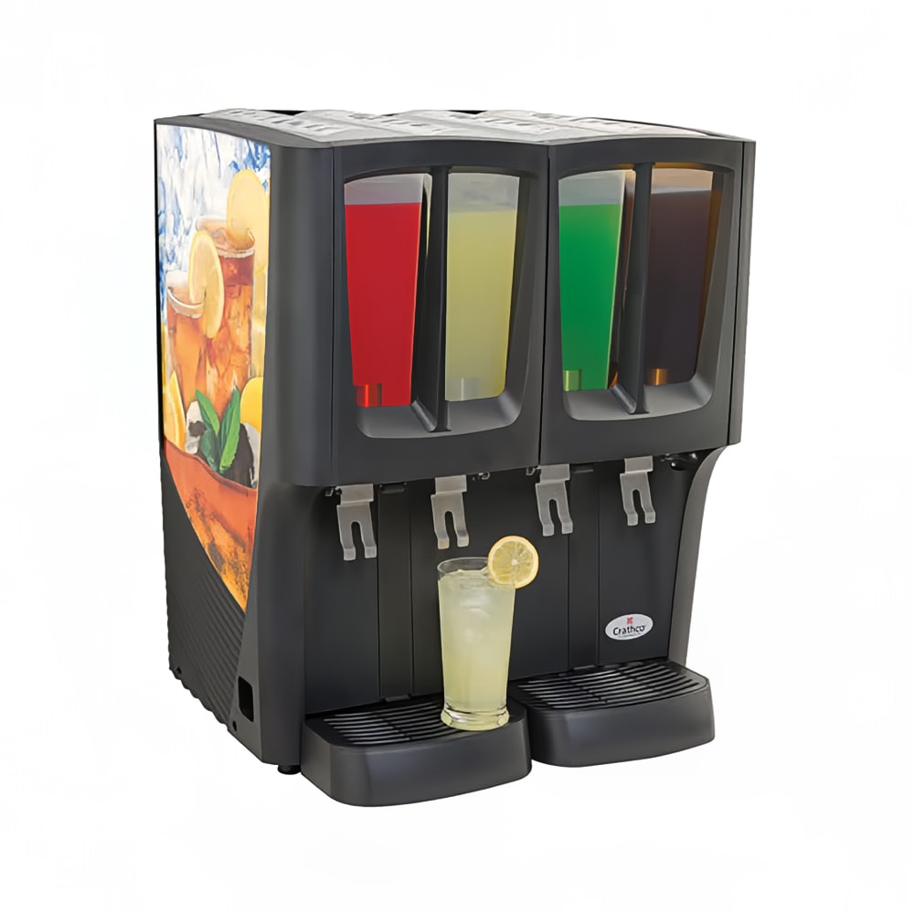 Crathco C-4D-16 Refrigerated Drink Dispenser w/ (4) 2 2/5 gal Bowls, Pre Mix, Iced Tea Merchandising, 120v
