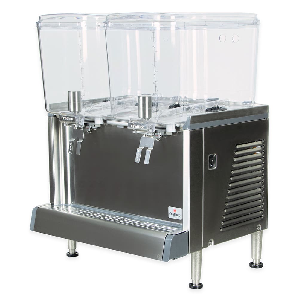 Crathco CS-2D-16-290 Refrigerated Drink Dispenser w/ (2) 4 3/4 gal Bowls, Pre Mix, 120v