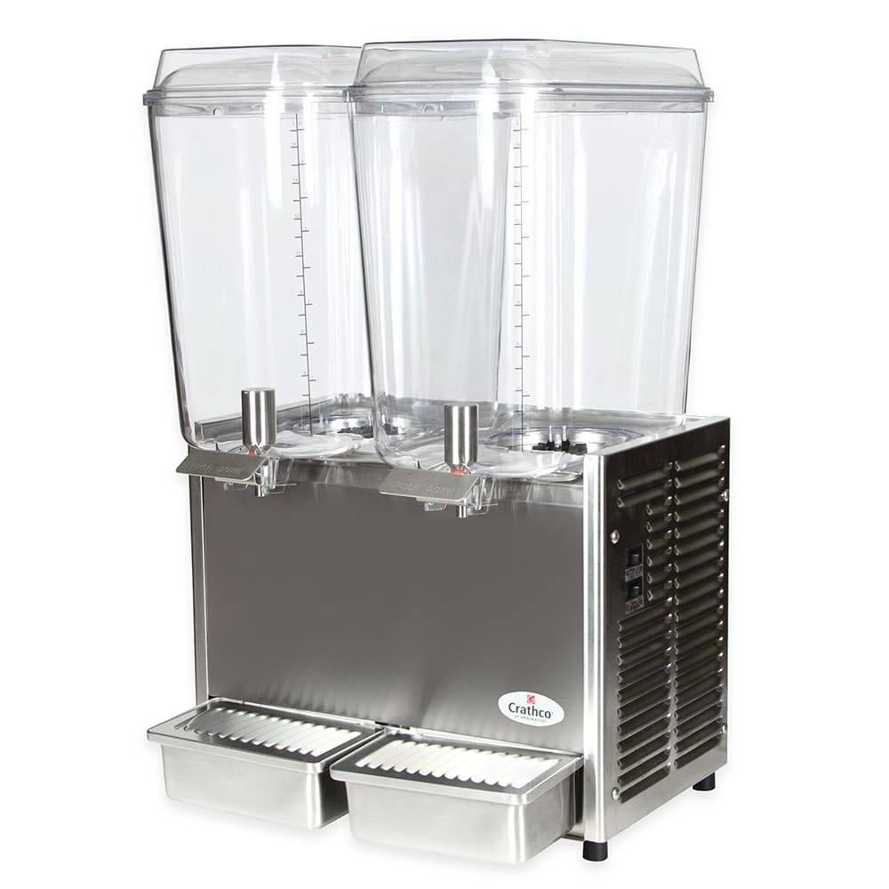 Crathco D25-3 Refrigerated Drink Dispenser w/ (2) 5 gal Bowls, Pre Mix, 115v