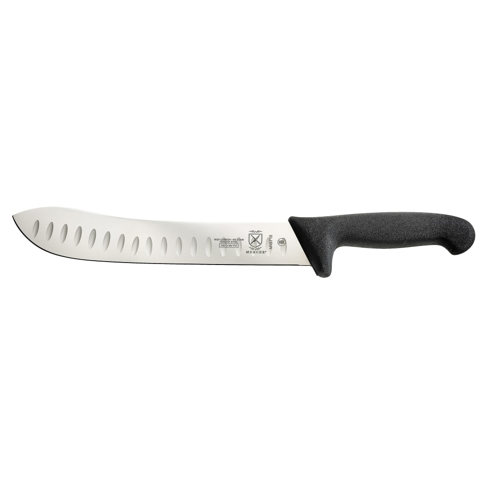 Mercer Culinary M13718 10" Granton Butcher Knife w/ Black Textured Glass-Reinforced Nylon Handle, High-Carbon German Steel
