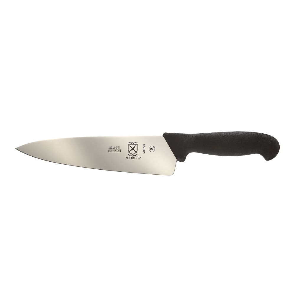 Mercer Culinary M13720 8" Chef's Knife w/ Black Textured Glass-Reinforced Nylon Handle, High-Carbon German Steel