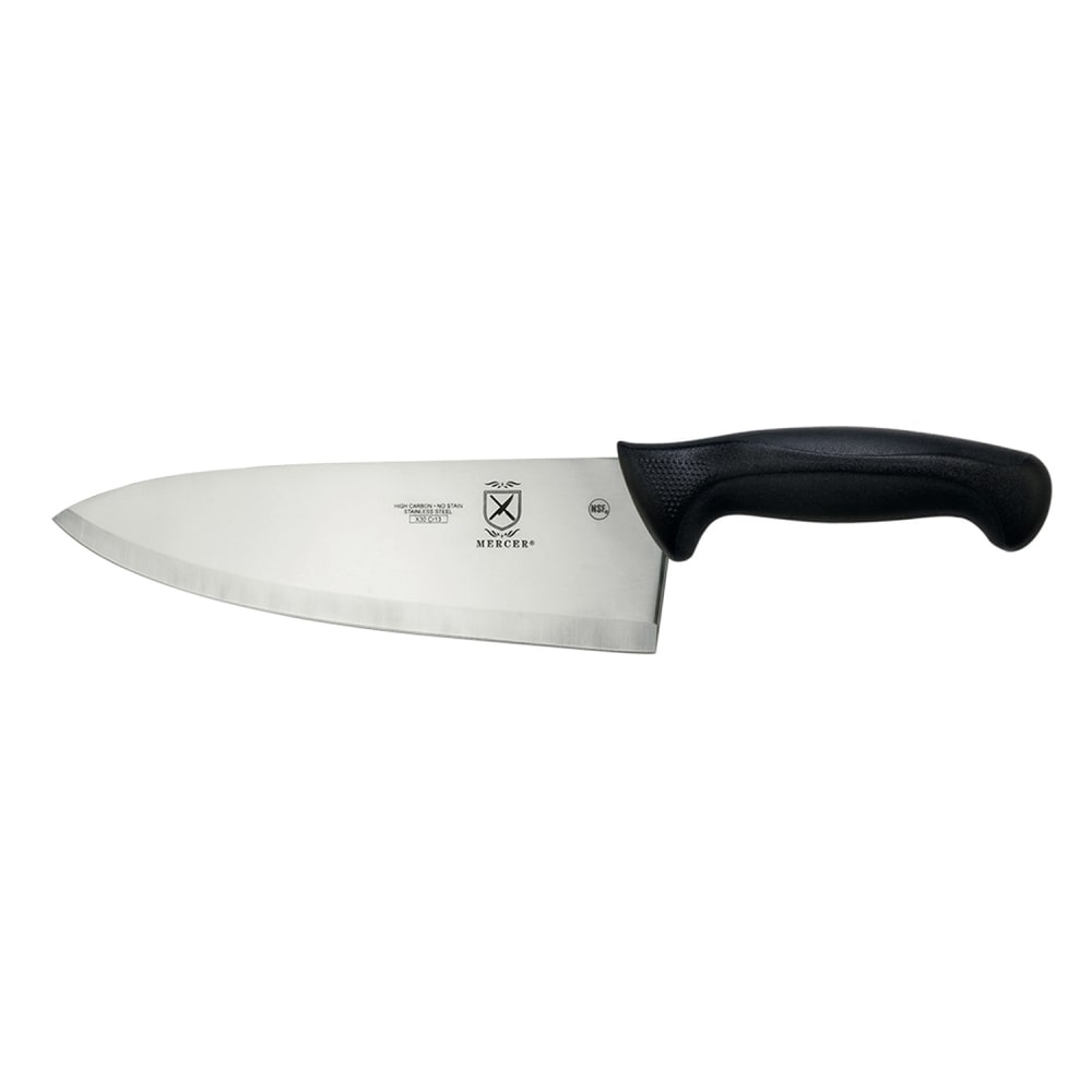 Mercer Culinary M18010 10" Chef's Knife w/ Black Santoprene®/Polypropylene Handle, High Carbon Japanese Steel