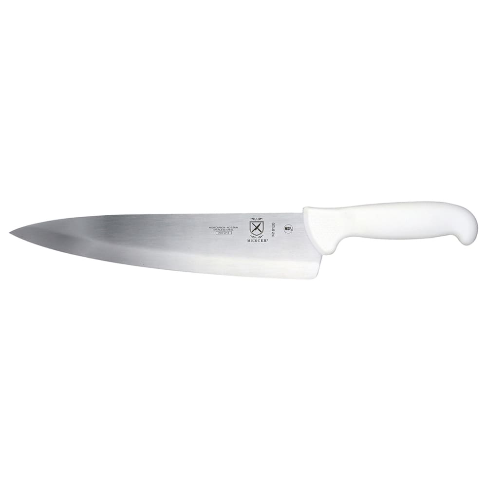 Mercer Culinary M18120 10" Chef's Knife w/ White Polypropylene Handle, High Carbon Japanese Steel
