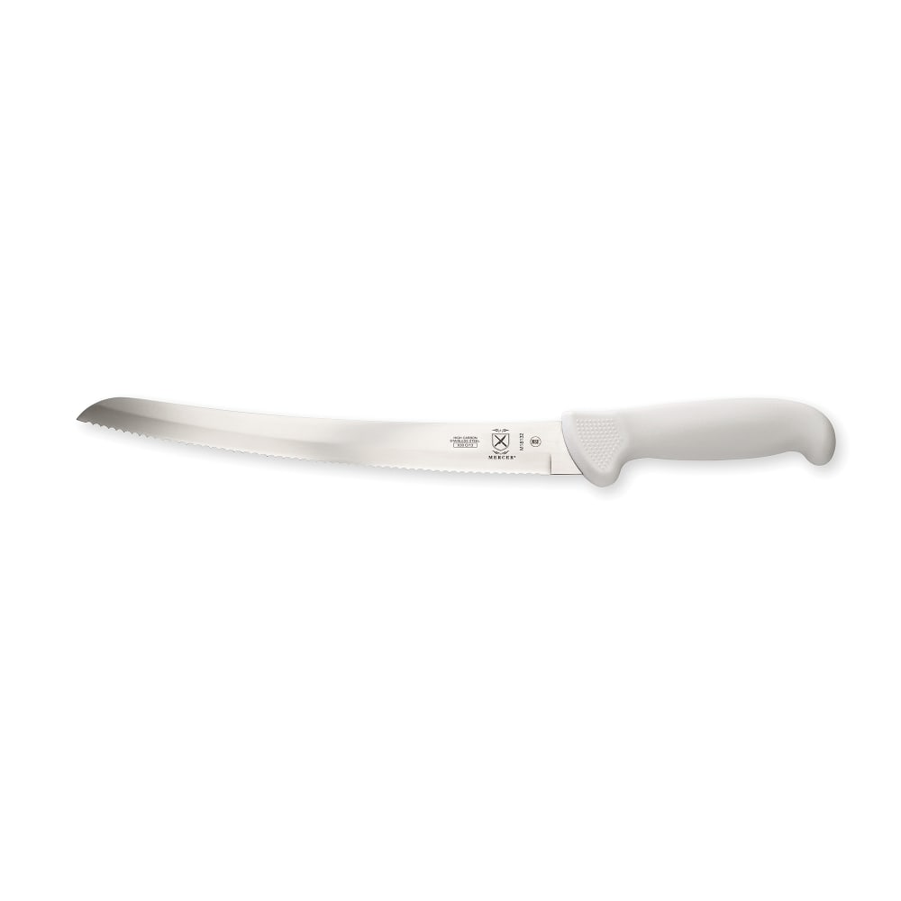 Mercer Culinary M18132 10" Bread Knife w/ White Polypropylene Handle, High Carbon Japanese Steel