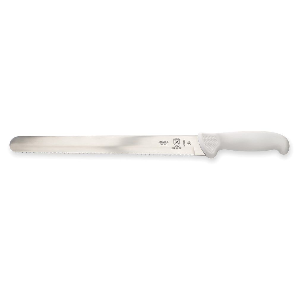 Mercer Culinary M18144 12" Slicer Knife w/ White Polypropylene Handle, High Carbon Japanese Steel