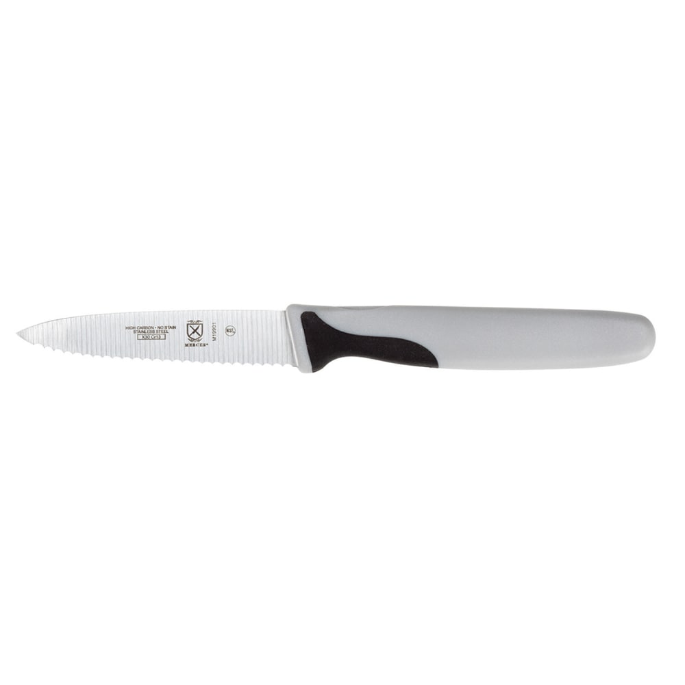Mercer Culinary M19901 3" Paring Knife w/ Gray Santoprene®/Polypropylene Handle, High Carbon Japanese Steel
