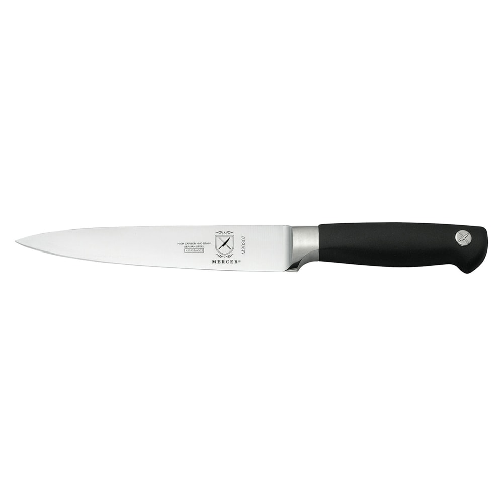 Mercer Culinary M20307 7" Flexible Fillet Knife w/ Black Non-Slip Santoprene® Handle, High-Carbon German Steel