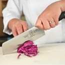 Mercer Culinary M20907 7" Nakiri Vegetable Knife w/ Black Non-Slip Santoprene® Handle, High-Carbon German Steel thumbnail 3