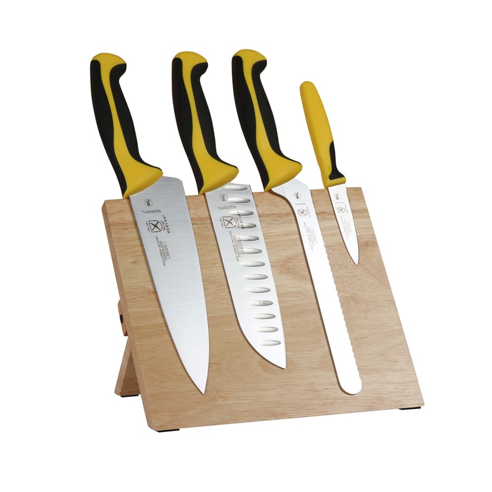 Mercer Culinary M21981YL 5 Piece Knife Set w/ Bamboo Magnetic Board