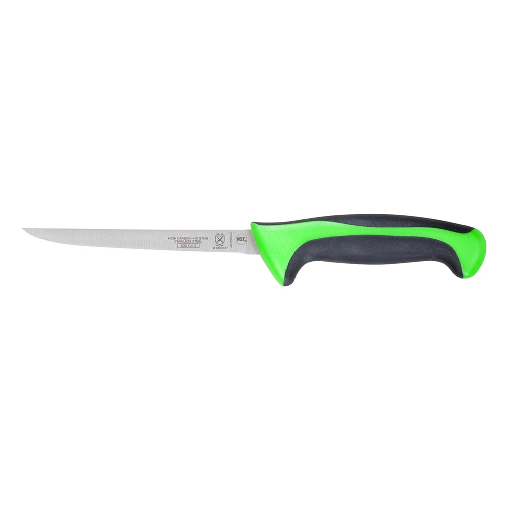 Mercer Culinary M22206GR 6" Boning Knife w/ Green Santoprene®/Polypropylene Handle, High Carbon Japanese Steel