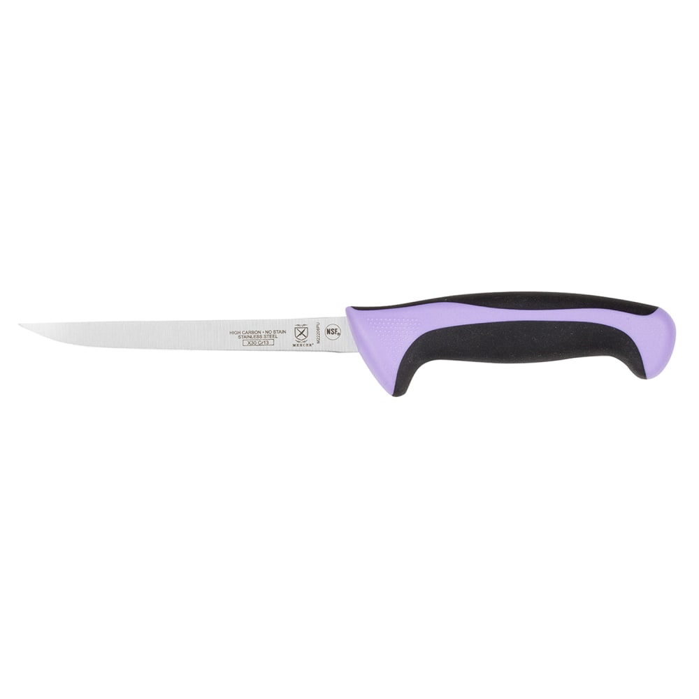 Mercer Culinary M22206PU 6" Boning Knife w/ Purple Santoprene®/Polypropylene Handle, High Carbon Japanese Steel