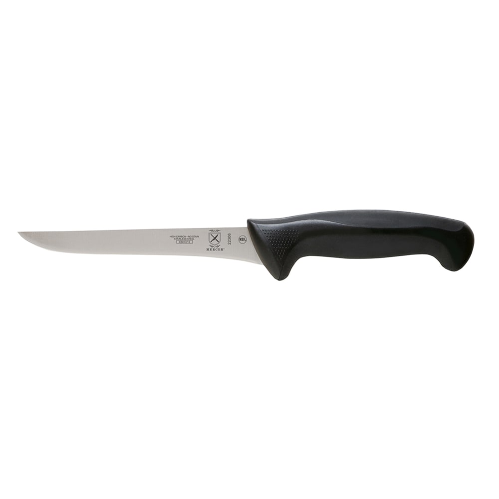Mercer Culinary M22306 6" Boning Knife w/ Black Santoprene®/Polypropylene Handle, High Carbon Japanese Steel