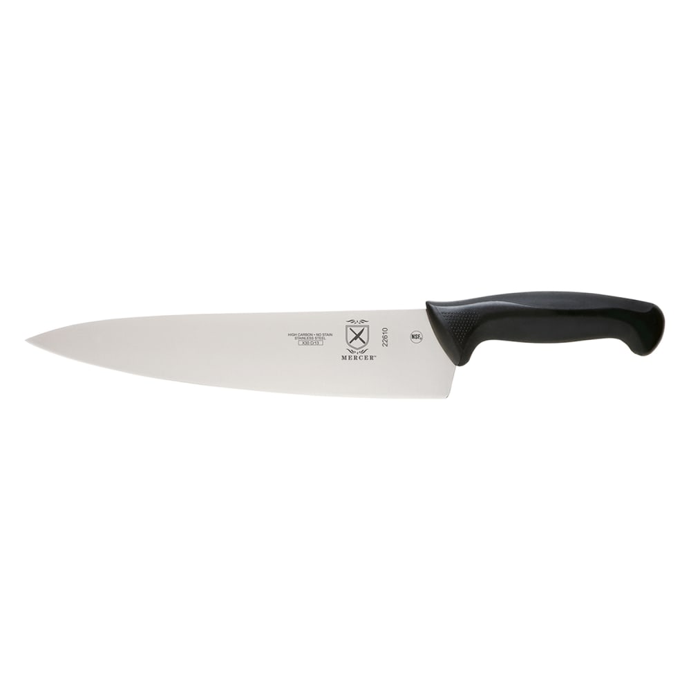 Mercer Culinary M22610 10" Chef's Knife w/ Black Santoprene®/Polypropylene Handle, High Carbon Japanese Steel