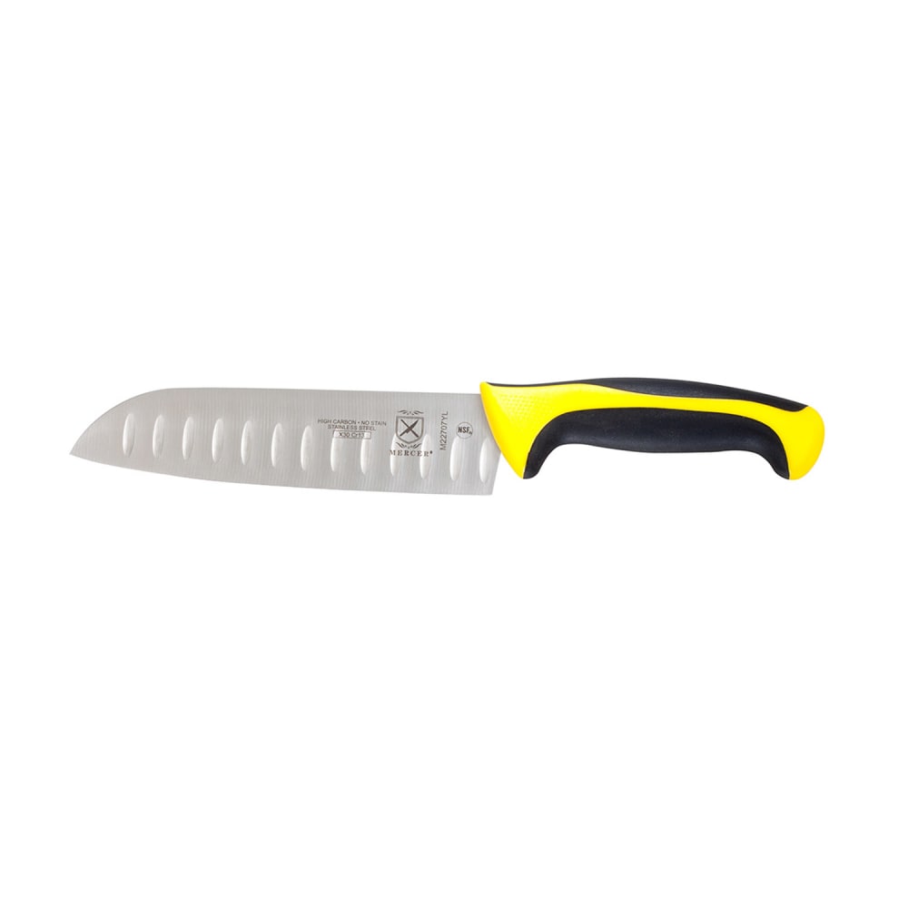 Mercer Culinary M22707YL 7" Santoku Knife w/ High Carbon Japanese Steel Blade & Yellow Santoprene®/Polypropylene Handle
