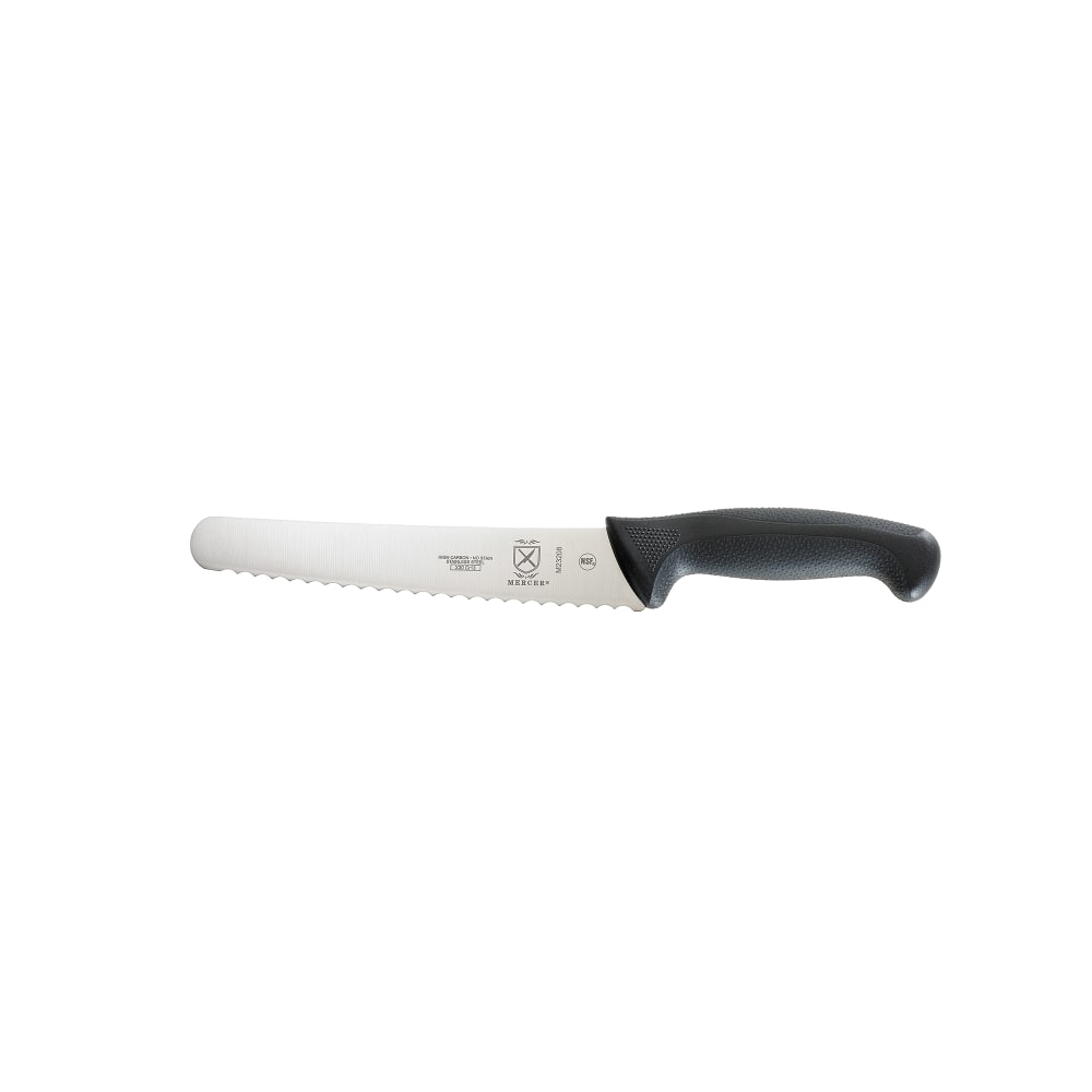 Mercer Culinary M23208 8" Bread Knife w/ Black Santoprene®/Polypropylene Handle, High Carbon Japanese Steel