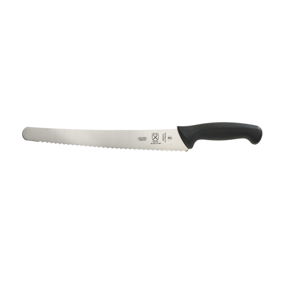 Mercer Culinary M23213 12" Brisket Slicer Knife w/ Black Santoprene®/Polypropylene Handle, High Carbon Japanese Steel