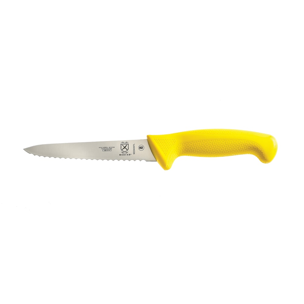 Mercer Culinary M23406YL 6" Utility Knife w/ Yellow Santoprene®/Polypropylene Handle, High Carbon Japanese Steel