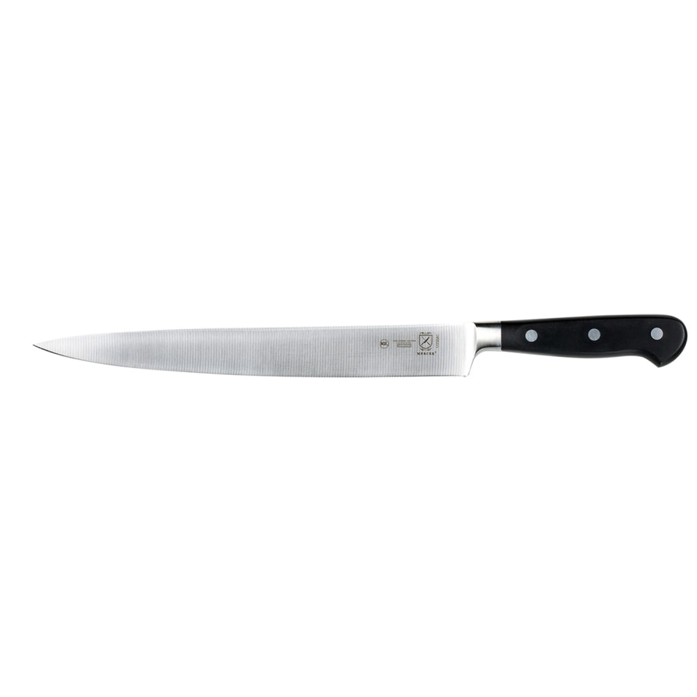 Mercer Culinary M23580 10" Carving Knife w/ Black Ergonomic Delrin® Handle, High-Carbon German Steel